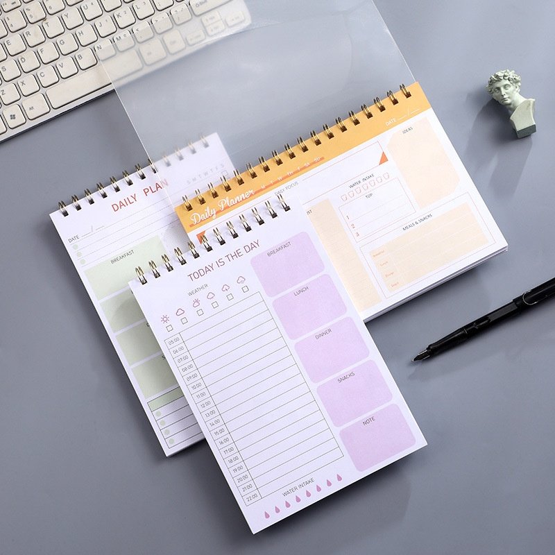 Hot selling Daily Weekly Planner NoteBook PP Spiral Notepad Plan Custom Memo Pad Notepads
