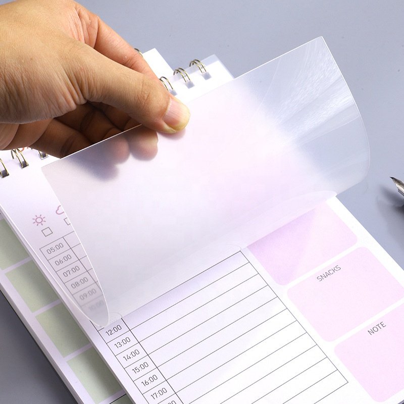 Hot selling Daily Weekly Planner NoteBook PP Spiral Notepad Plan Custom Memo Pad Notepads