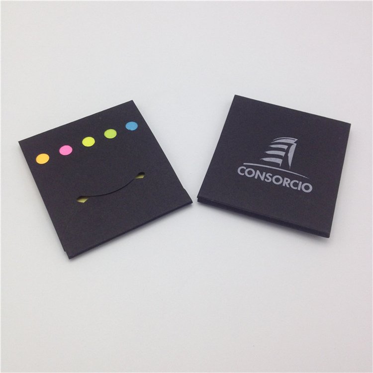 Custom Printed Folding Sticky Notepad Memo Note Promotion Gift Kraft Cover Sticky Notes with Logo