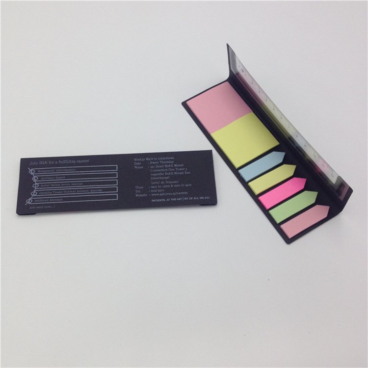 Custom Printed Folding Sticky Notepad Memo Note Promotion Gift Kraft Cover Sticky Notes with Logo