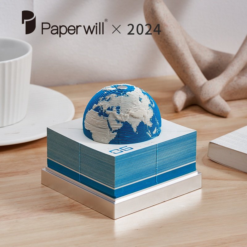 Unique gift 3D memo pad for new Year 2024 earth calendar