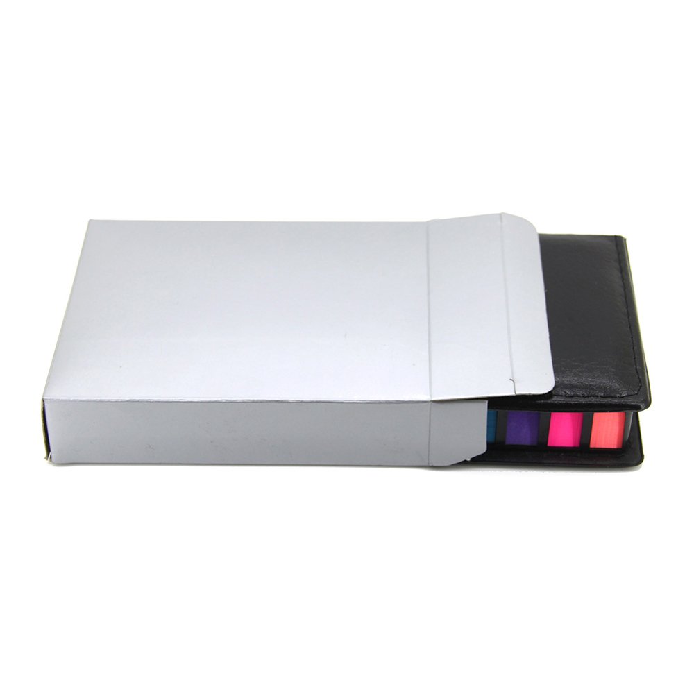 Promotional Customized Note Pad Paper Stickers index Rectangular Desktop Sticky Note Set Leather Box Memo Pad With Custom Logo