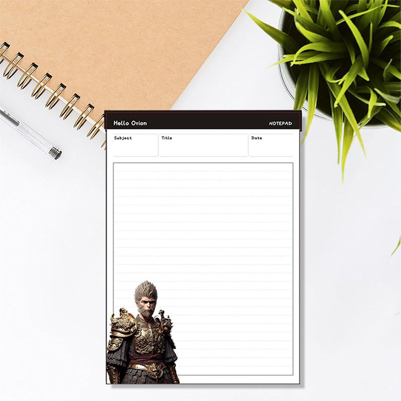 Black Myth Wukong A5 Notepad Custom Logo Printed Real Estate Promotional Gifts