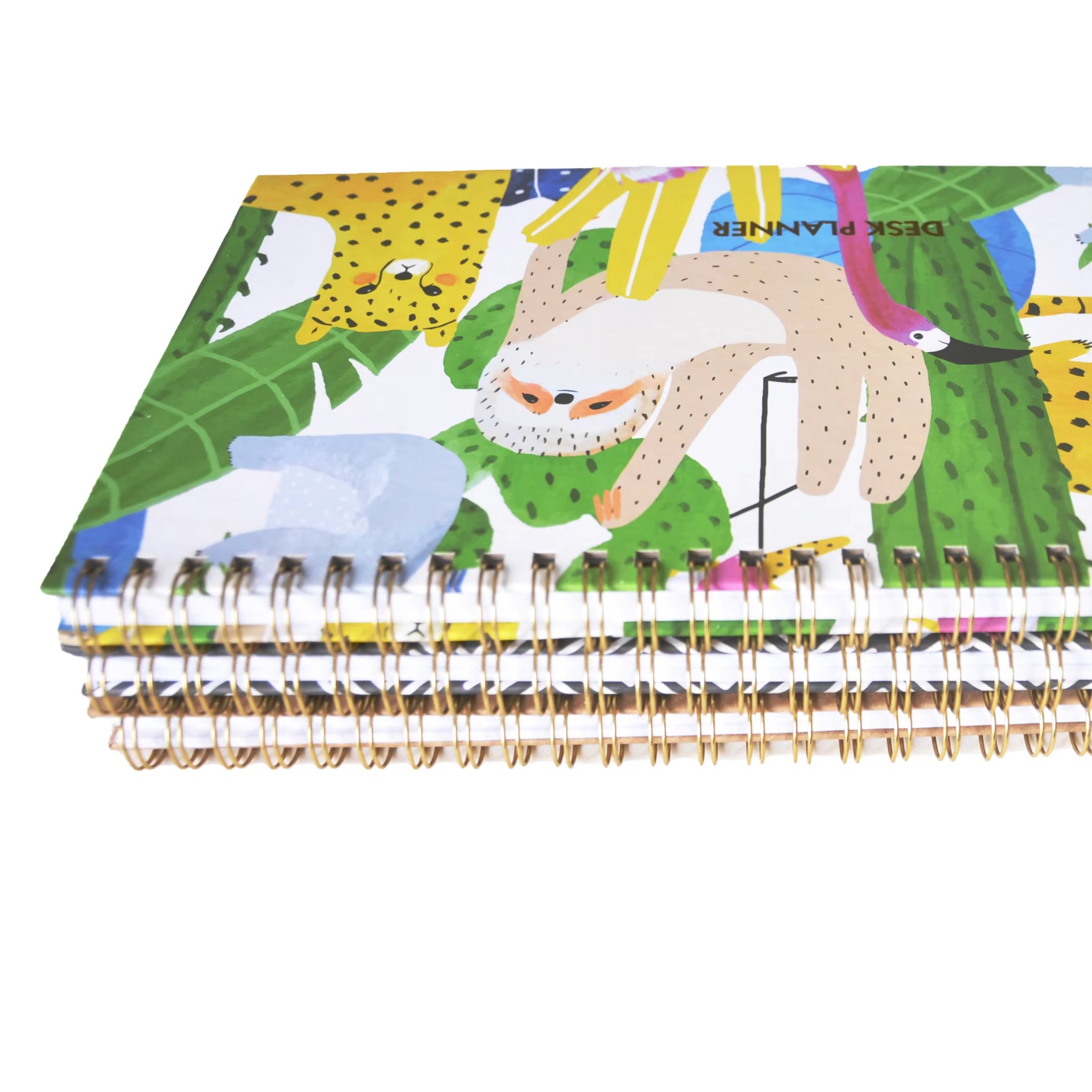 Customized Rectangular Agenda Book with Bush Animals Motifs for Office School