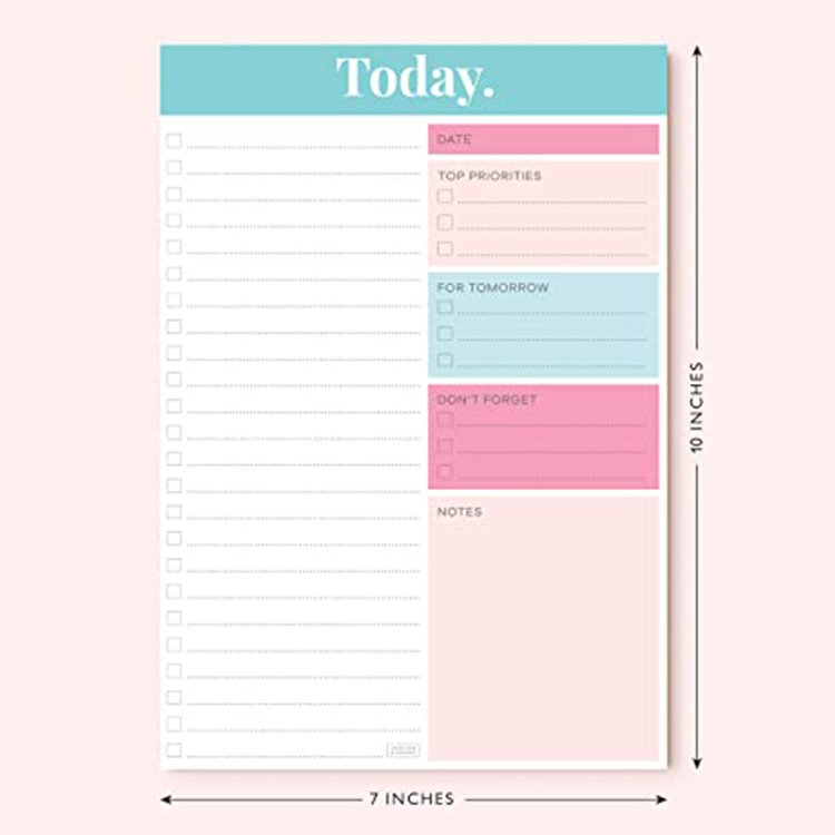 Self-adhesive offset paper notepad material personalized logo weekly to do list notebook with mood