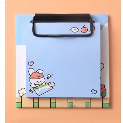 New Arrival Custom Cartoon Board Clip Cute Kawaii Memopad Sticky Notes for School Diary Writing Notes