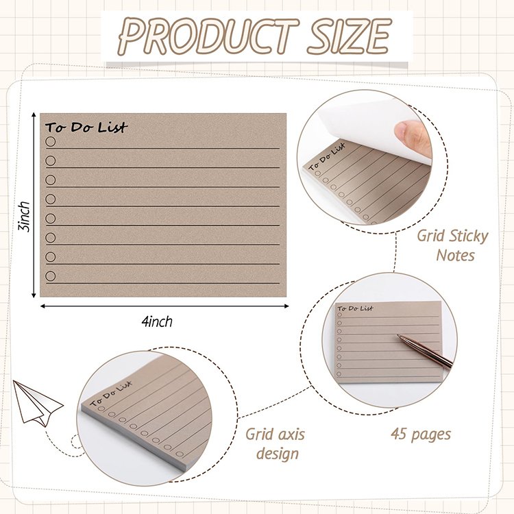 50 sheets custom 3*3 inch to do list artropad school memo pad for stationery