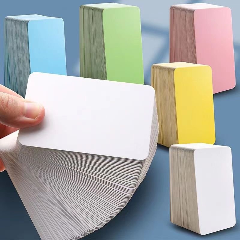 Blank Thickened Colorful Small Card in kraft Box as DIY or Memo Message by Hard Cardstock 100 sheets