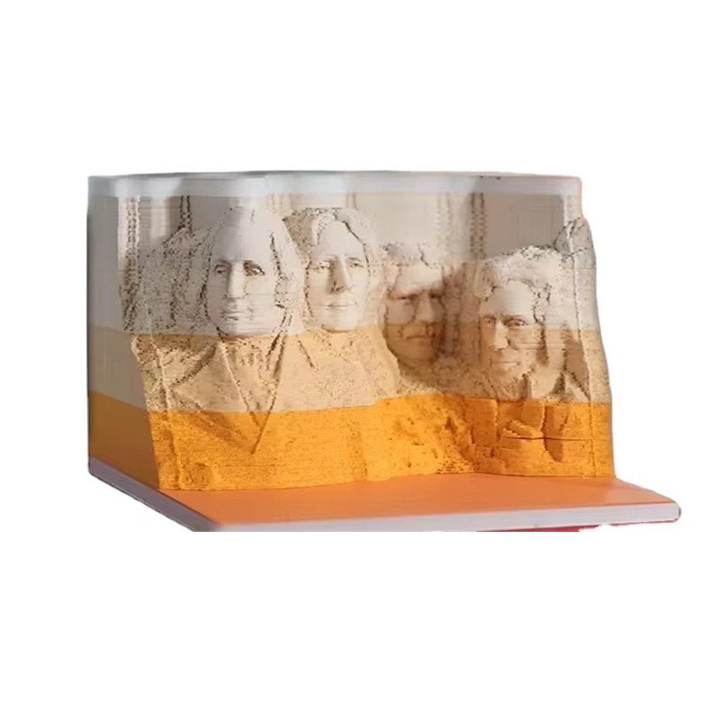 Best Quality Custom Memo Pads Exquisite Appearance Mount Rushmore Paper Carving Sticky Note