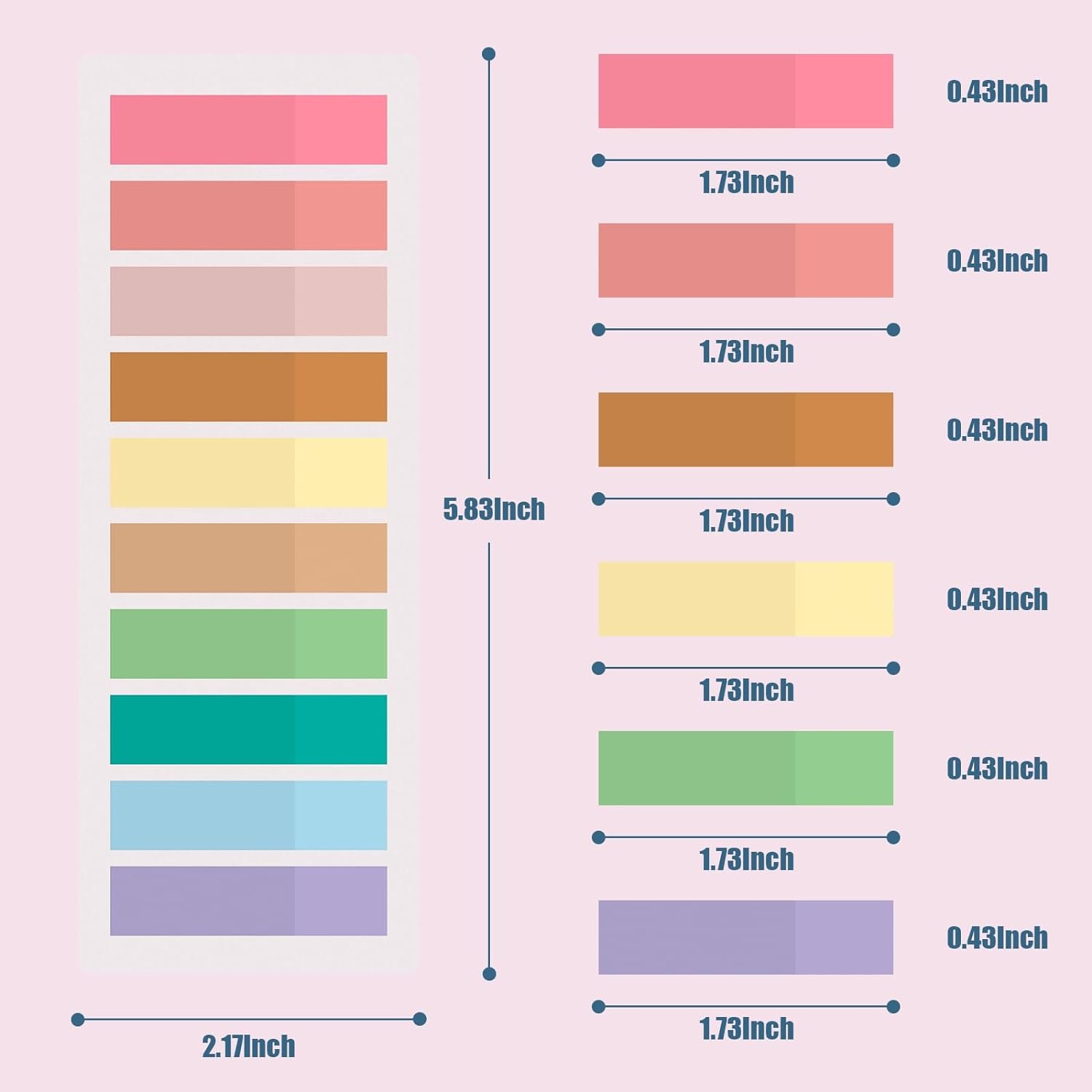 Custom set of notepads of different sizes Sticky Note Tabs bookmark paper with Bright Colors Self-Stick
