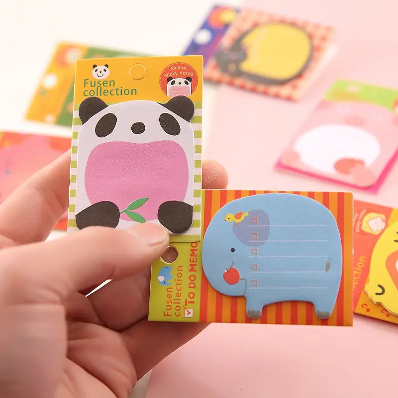 Custom Design 8*5.5cm Cartoon Animal Kawaii Sticky Note 20 Sheets/Pack Memo Pads School Supplies Cute Stationary for Student