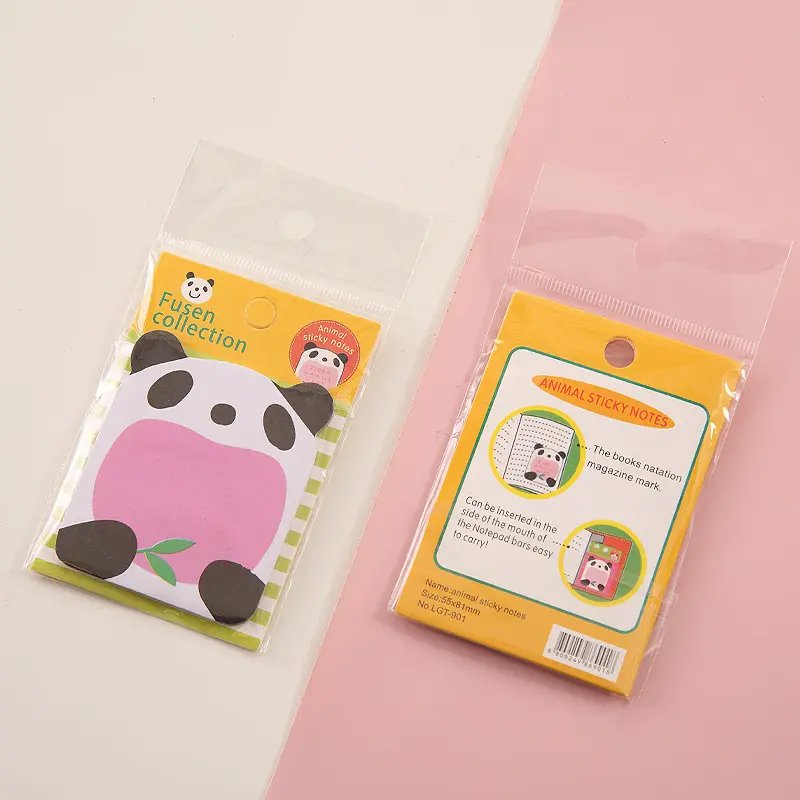 Custom Design 8*5.5cm Cartoon Animal Kawaii Sticky Note 20 Sheets/Pack Memo Pads School Supplies Cute Stationary for Student