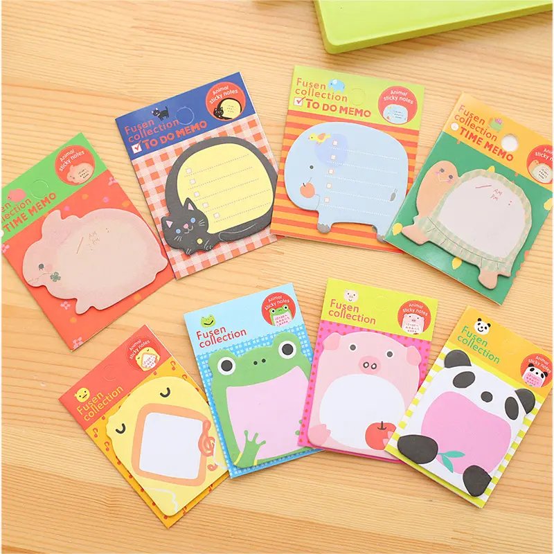 Custom Design 8*5.5cm Cartoon Animal Kawaii Sticky Note 20 Sheets/Pack Memo Pads School Supplies Cute Stationary for Student