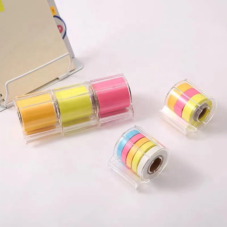 New Materials Dispenser Scroll Shaped Tape Holder Stickers Self Adhesive Colored Rolling Sticky Note