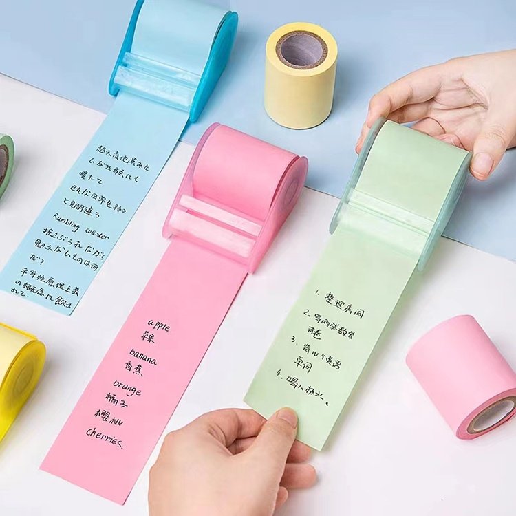 New Materials Dispenser Scroll Shaped Tape Holder Stickers Self Adhesive Colored Rolling Sticky Note