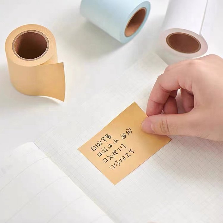 New Materials Dispenser Scroll Shaped Tape Holder Stickers Self Adhesive Colored Rolling Sticky Note