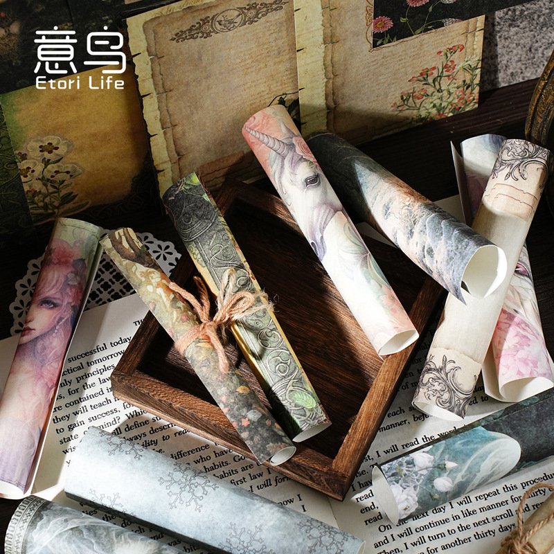 21pcs/pack Material Paper Dark Fairy Tale Series Vintage Handbook DIY Material Decorative Priming