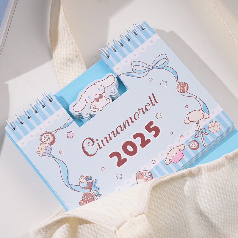 DHF807 New arrival Sanrioed High-quality cartoon kawaii 2025 calendar Kuromi Melody calendar ornaments creative office calendar