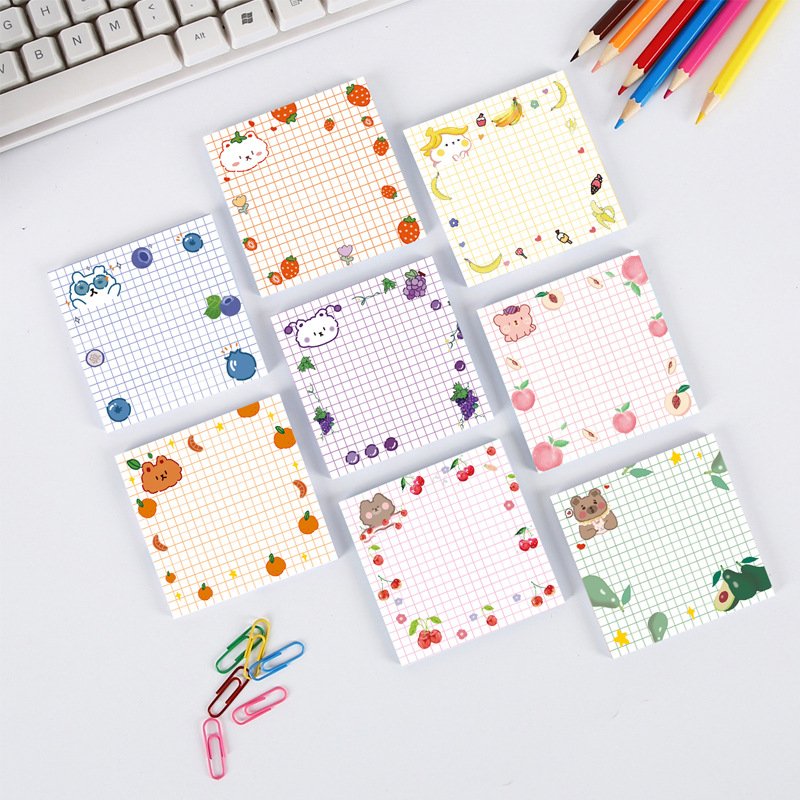Cute Self-adhesive Memo Pad Sticky Notes Pad Full Set Stationery Custom Sticky Note With Normal And Line Pad