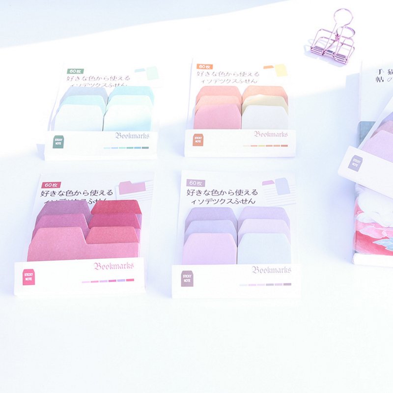 1pack Gradient index sticky notes candy color portable memo pad Kawaii Office decoration sticker label for school