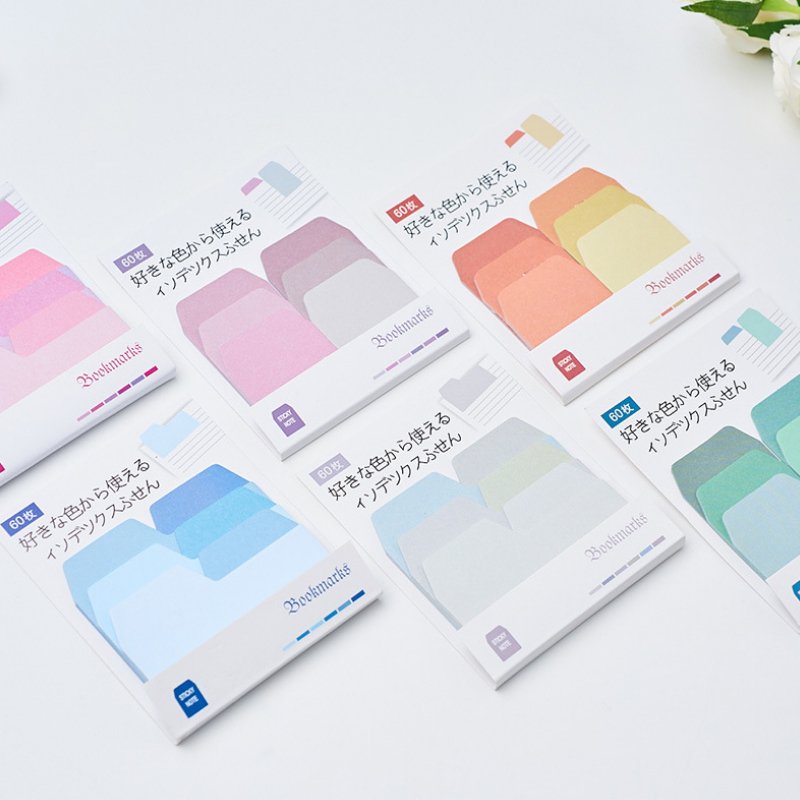 1pack Gradient index sticky notes candy color portable memo pad Kawaii Office decoration sticker label for school