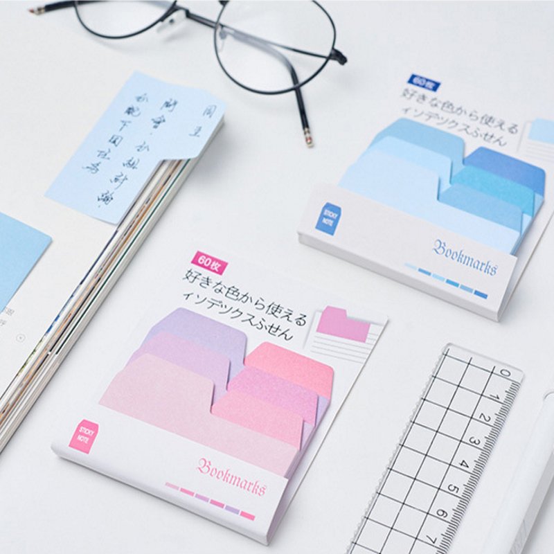 1pack Gradient index sticky notes candy color portable memo pad Kawaii Office decoration sticker label for school