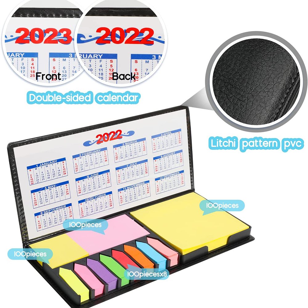 Wholesale Multicolor Sticky Note Set, Memo Pad with Leather Packing Box, Divider Self-Stick Notes Pads