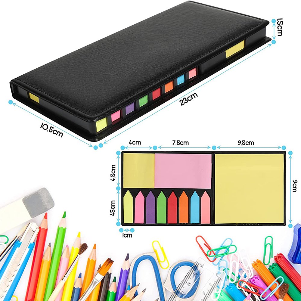 Wholesale Multicolor Sticky Note Set, Memo Pad with Leather Packing Box, Divider Self-Stick Notes Pads
