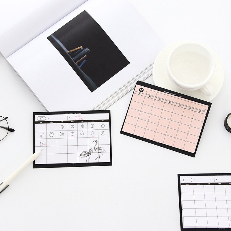 LABON Simple Desktop Monthly Planner Pad Tear-Off Sticky Notes for Study and Work Efficiency