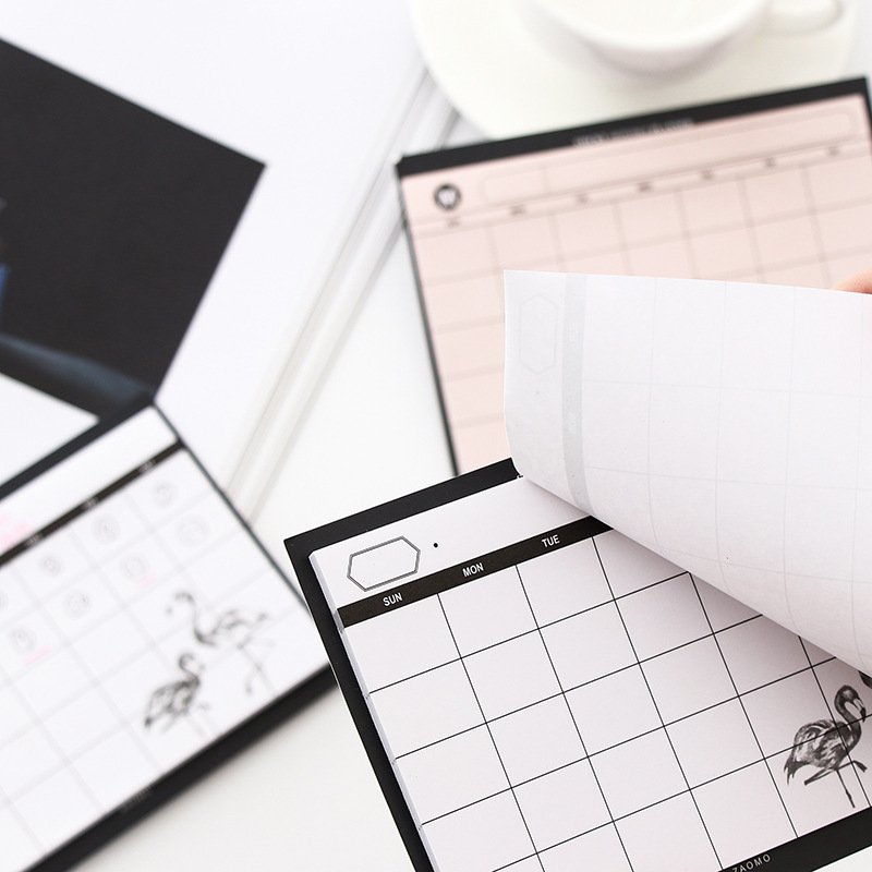 LABON Simple Desktop Monthly Planner Pad Tear-Off Sticky Notes for Study and Work Efficiency