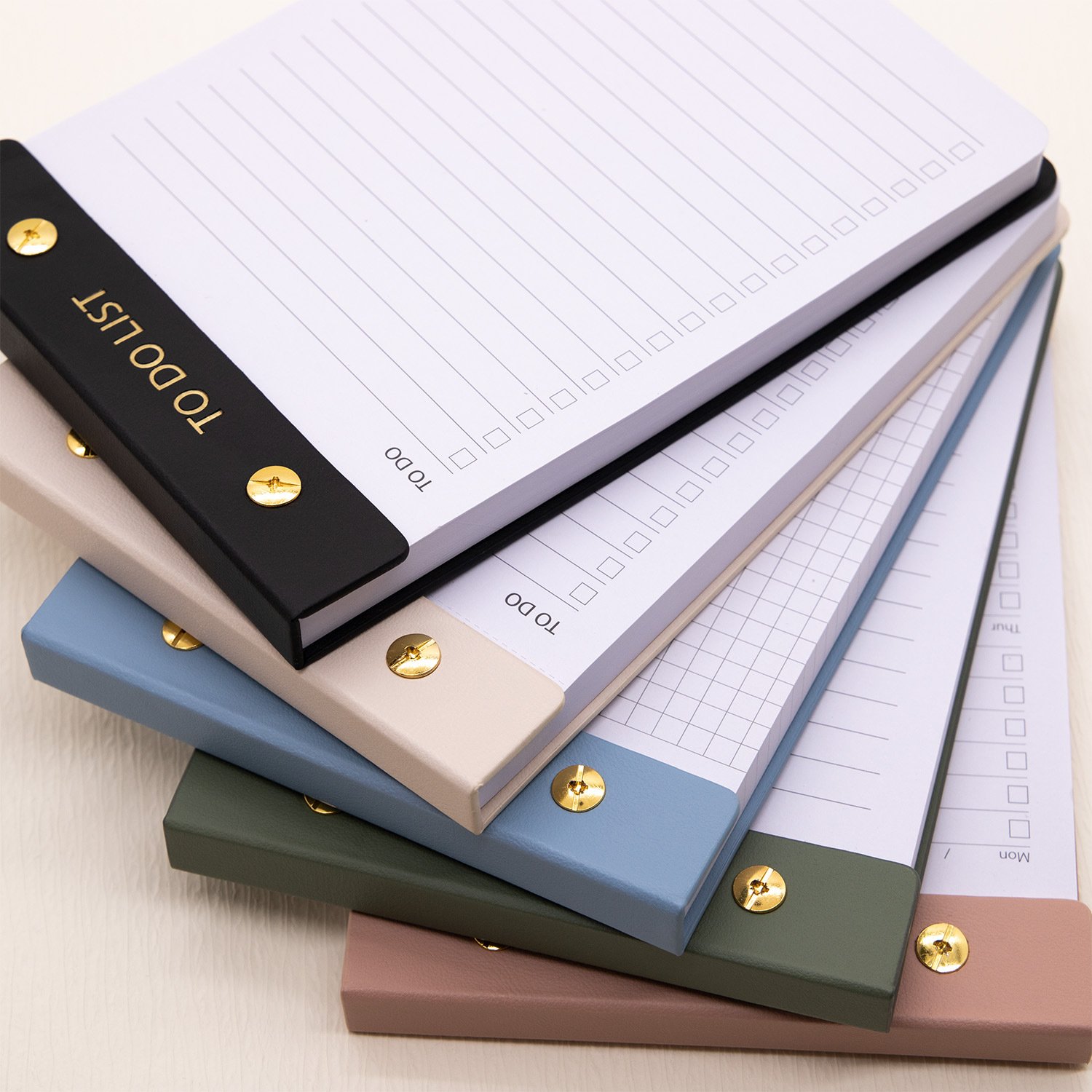 Custom A5 PU Leather Removable Memo TO DO LIST Easy Tear Notepad