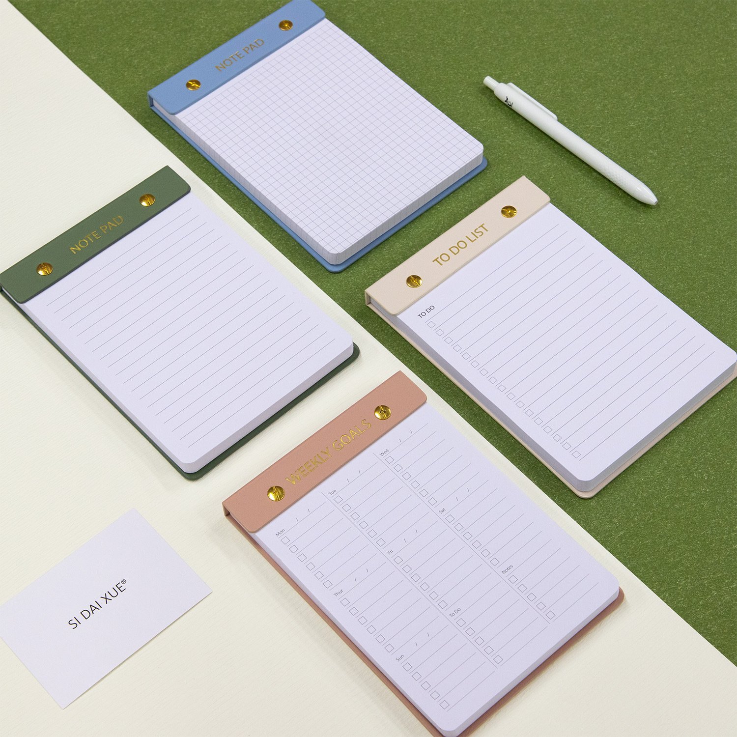 Custom A5 PU Leather Removable Memo TO DO LIST Easy Tear Notepad