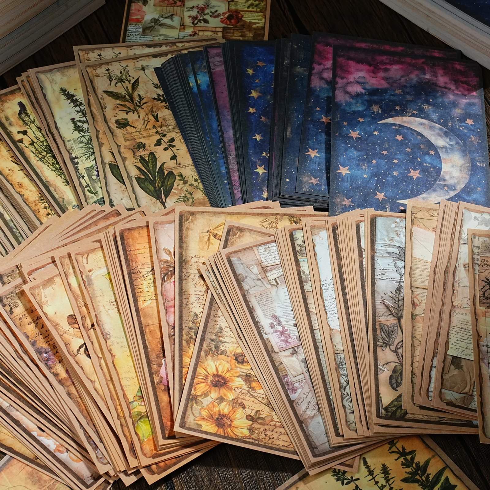 40pcs/pack Material Paper Moon Half Serenade Series Retro Handbook Decoration Collage Material