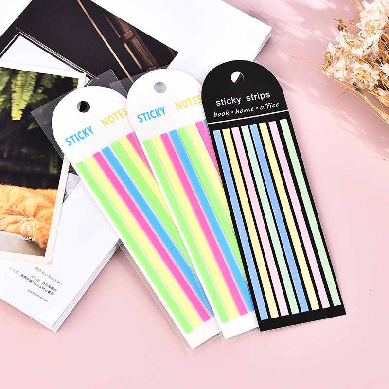 Transparent Self-Adhesive Neon Clear Highlighter Strips Long Flags Stickers Annotating Books Office School Supplies Stationery