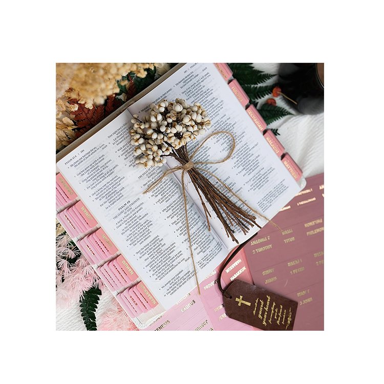 factory Custom hot selling design high quality PU leather Bible Index Tab Old and New Testament Bible Tabs Bible Tabs sets