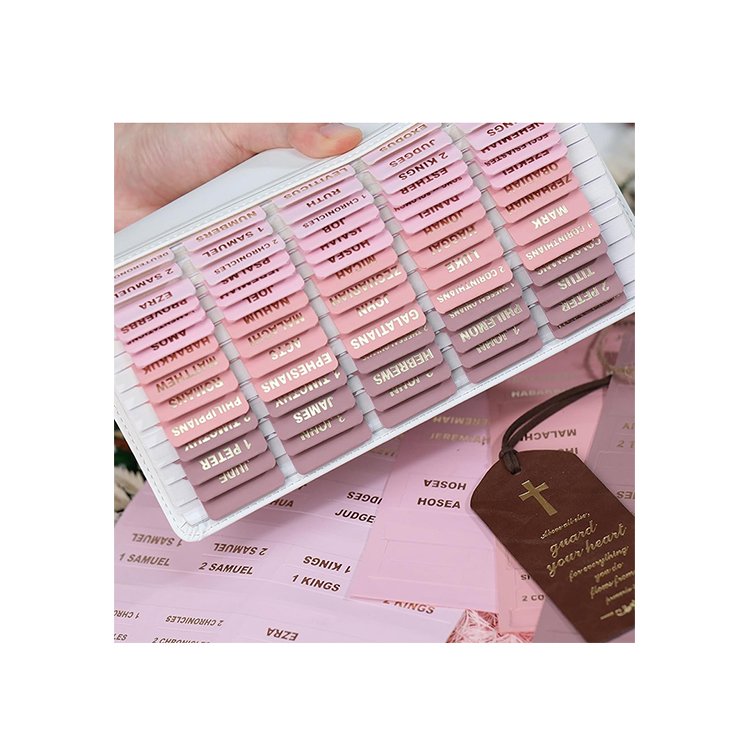factory Custom hot selling design high quality PU leather Bible Index Tab Old and New Testament Bible Tabs Bible Tabs sets