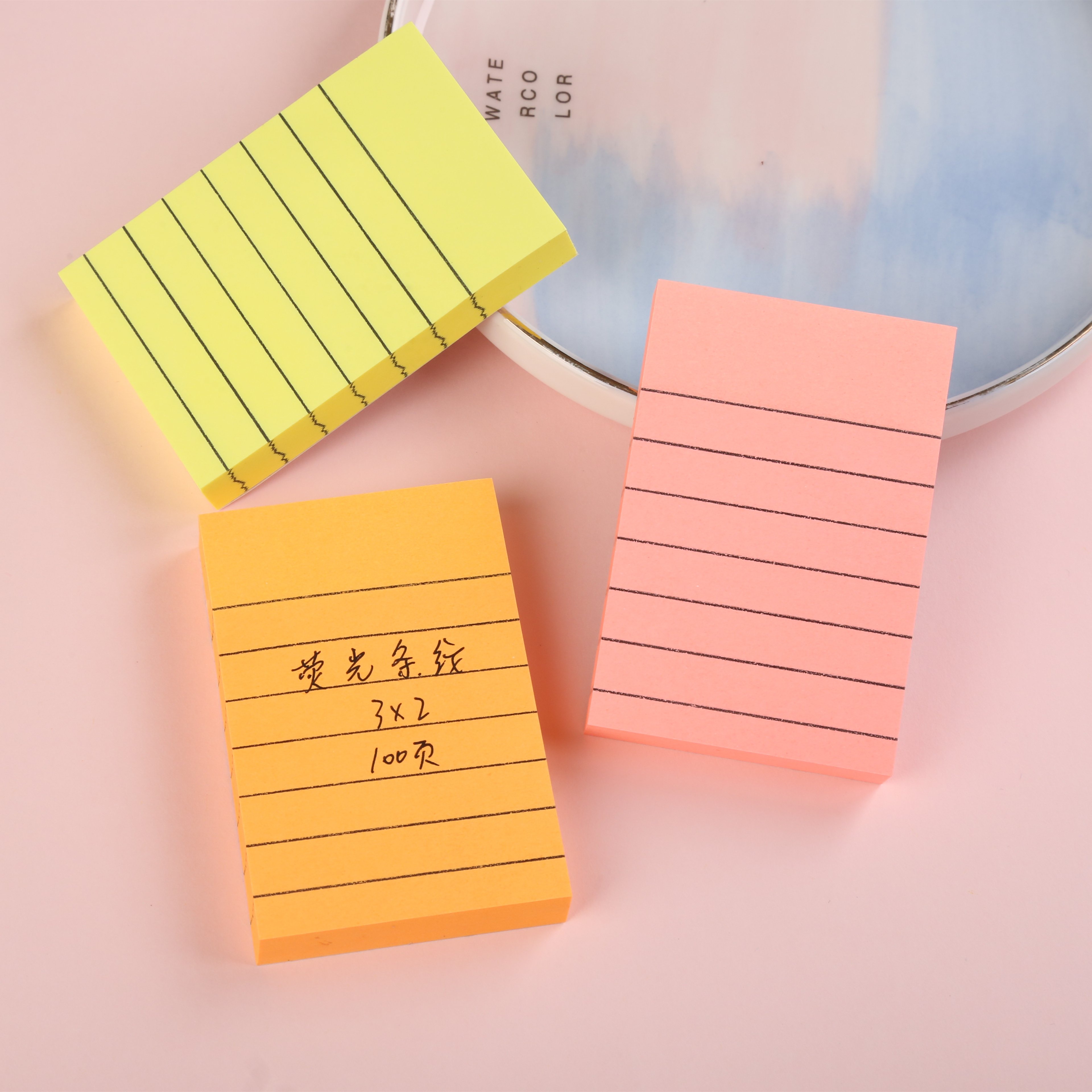 3*2inch Wholesale Page Markers Stationery for students Custom stripe Note Pad School colorful Memo Pad Office Sticky Notes