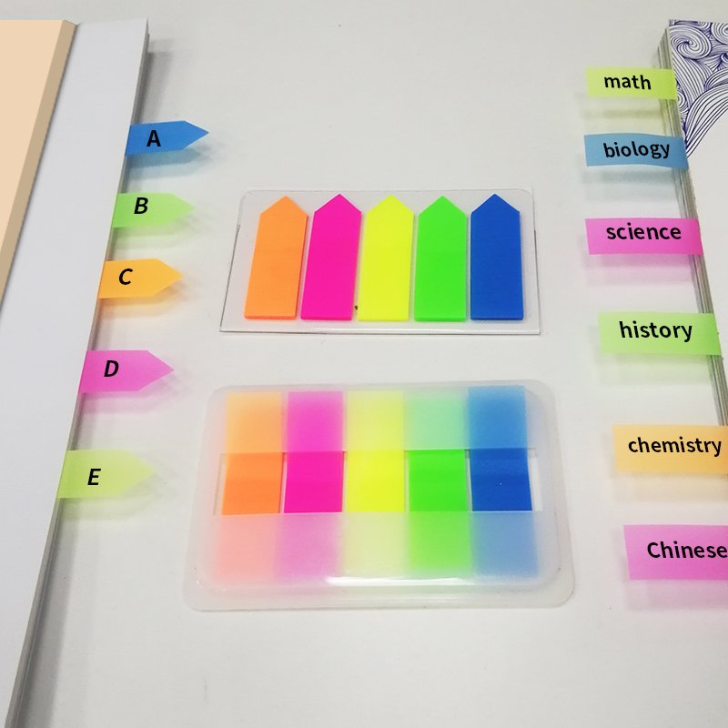 Office Stationery Colorful Sticky Page Markers Self Stick Removable Index Tabs