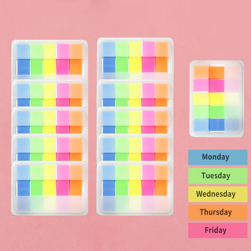 Office Stationery Colorful Sticky Page Markers Self Stick Removable Index Tabs