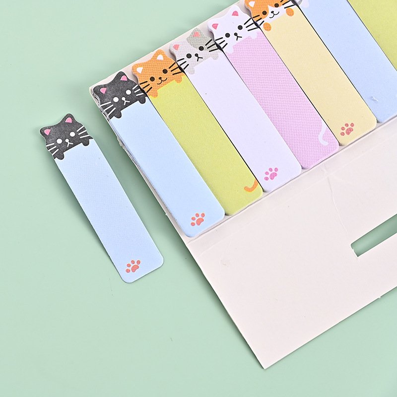 Cartoon Cute Cat Memo Pad Student Memo Pad Tag Index Stickers 120 Sheets