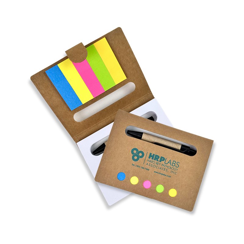 2024 Lemon ribbon Custom Logo Cheap Kraft Paper Cover Notepad Sticky Notes with Eco-friendly pen