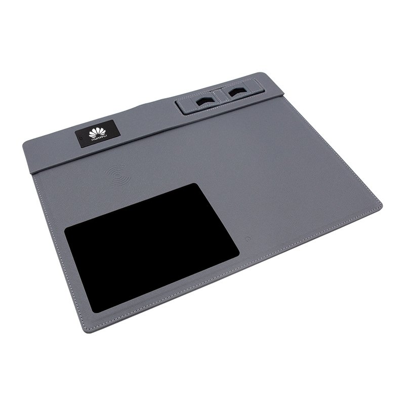 High Quality Pu Wireless Mouse Pad Pen Holder Electronic Tablet Charger Notepad With Power Bank