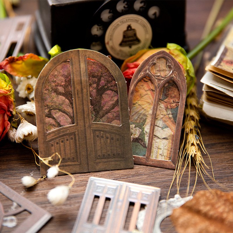 24 Pieces/Pack Collage Card Twilight Courtyard Series Hollow out Journal Decoration Materials 4 Choices