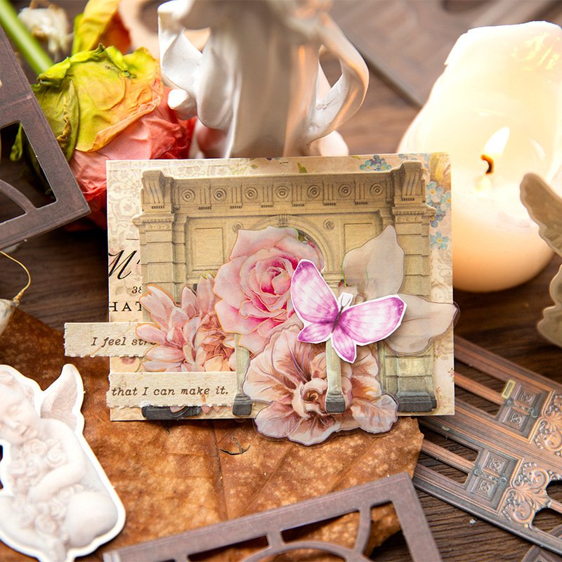 24 Pieces/Pack Collage Card Twilight Courtyard Series Hollow out Journal Decoration Materials 4 Choices