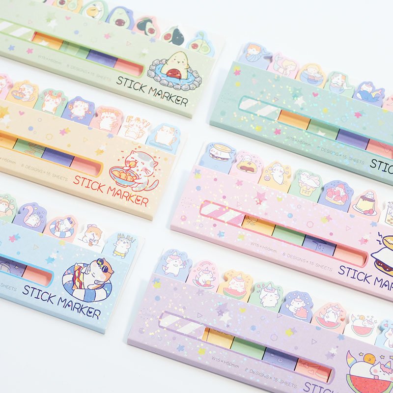Nekoni Cute Sticky Notes Pad Memo Pad Kawaii Animal Self-Stick Note Pads Paper Index Bookmark Hot Sale Memo Note