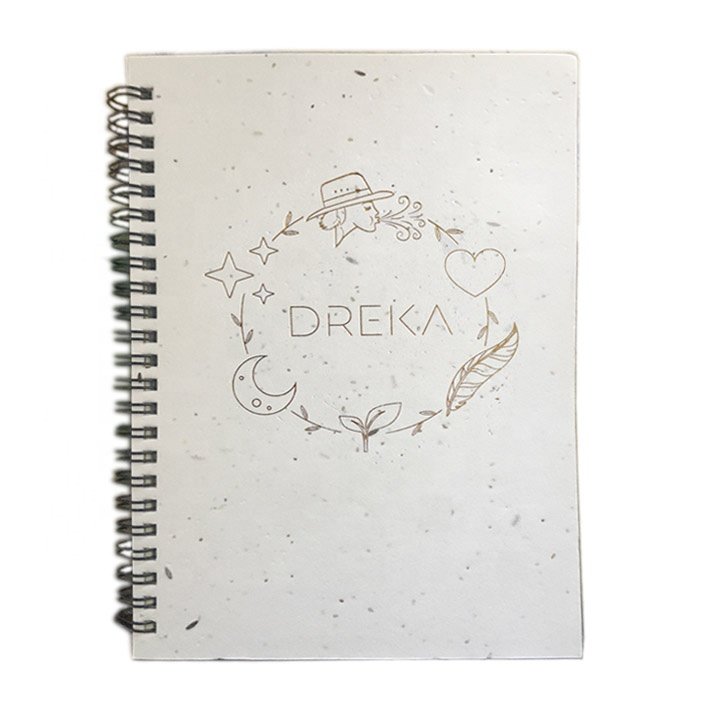Plant Me A5 100% Recycled Handmade Seed Paper Spiral Notebook With Full Color Printing