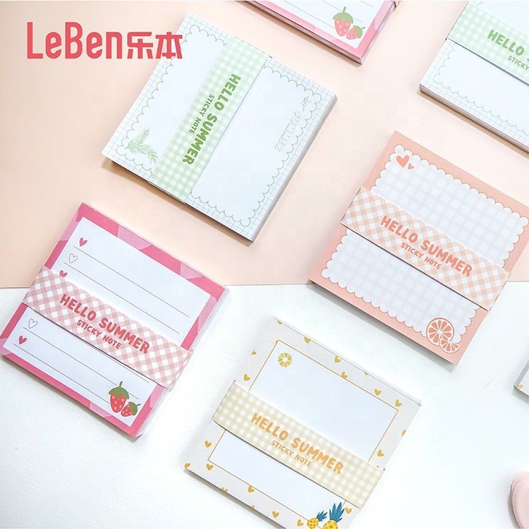 OEM Customized Mini Cute Memo Pads Set Magnetic Post Notes Pad Planners Girls Office School Gifts Promotions Paper Leather PU