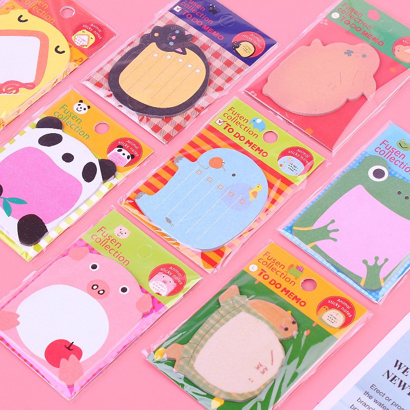 Creative stationery Animal shape Sticky notes Cute student notes N times stick removable Memo Pad