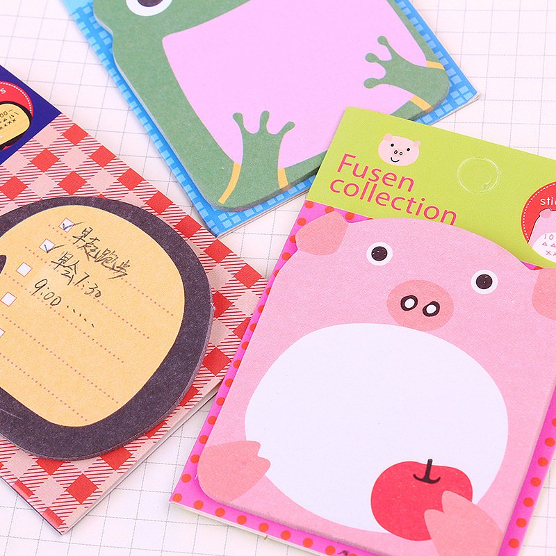 Creative stationery Animal shape Sticky notes Cute student notes N times stick removable Memo Pad