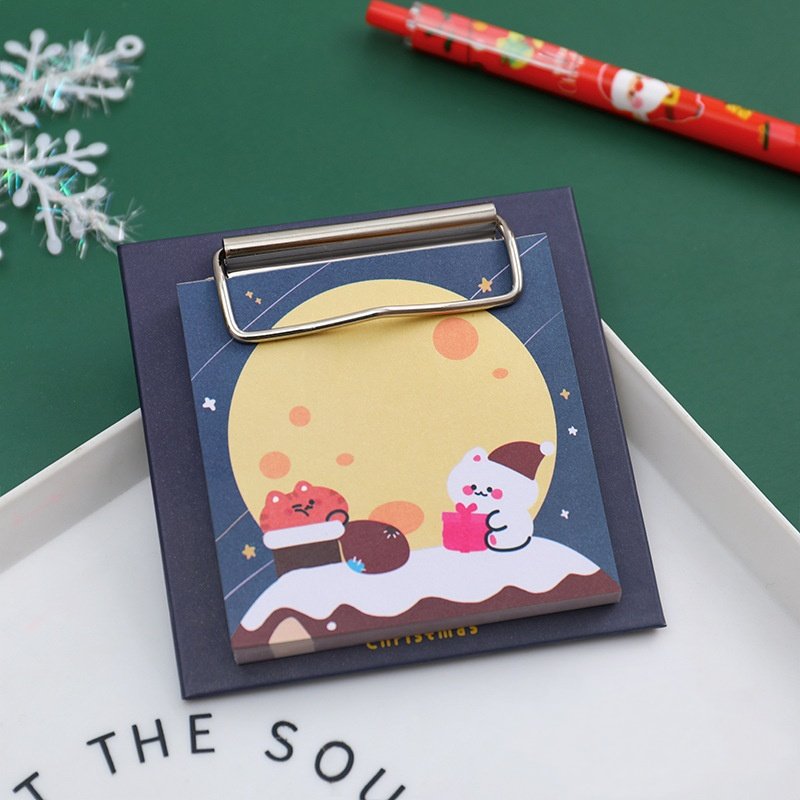 Christmas Sticky Notes Kraft Paper Memo Pad Loose Leaf Page Marker Stationery PET Sticky Notes